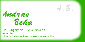 andras behm business card